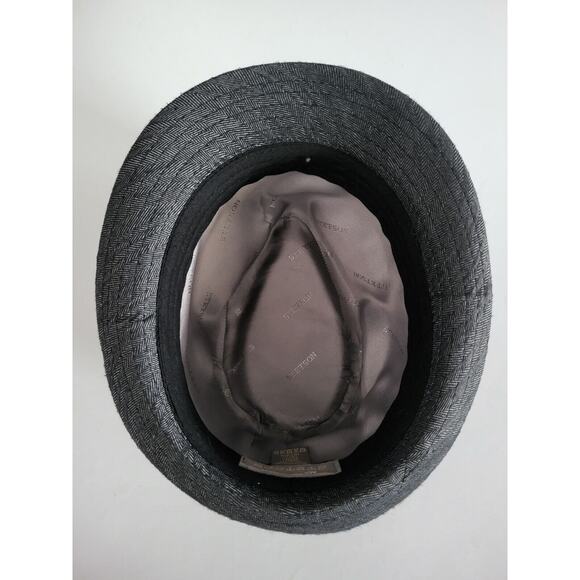 Stetson Fedora Hat Men's Size Small/Medium Polyester Black and Gray All American - Picture 7 of 8